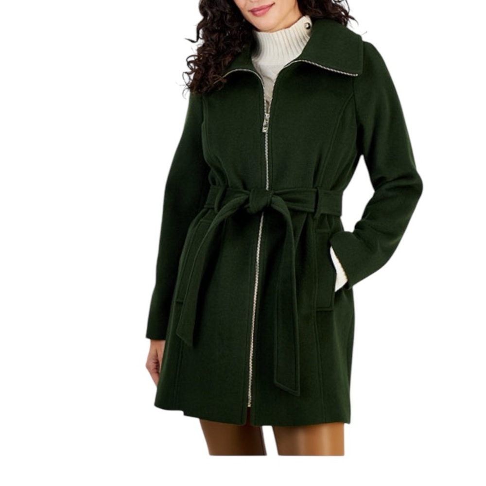 Michael Kors Women's Belted Zip-Front Coat.